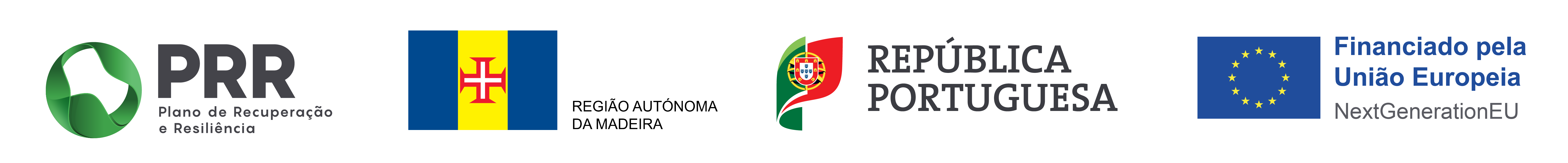 Barra de financiamento: Plano de Recuperação e Resiliência, República Portuguesa, União Europeia NextGenerationEU, Região Autónoma da Madeira